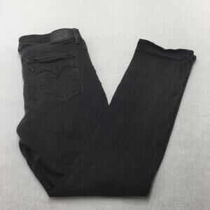 Levis 314 Shaping Straight Jeans Womens 32 Black Wash Mid Rise Stretch Denim